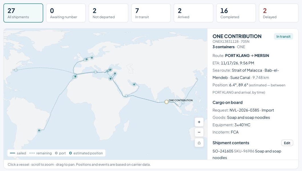 Shipment tracking map PLUS
